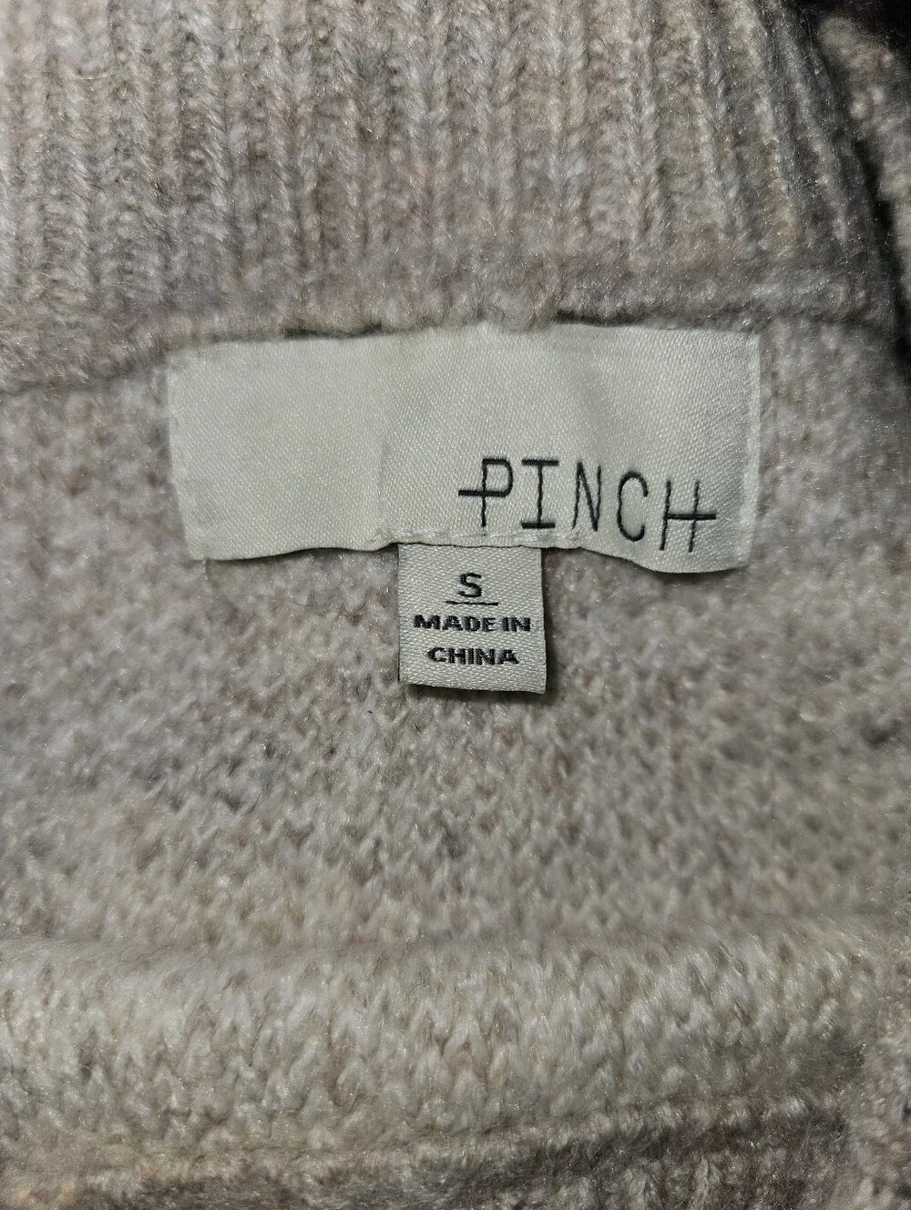Pinch Women's Checkerboard Crewneck Sweater Cream and Taupe Size S